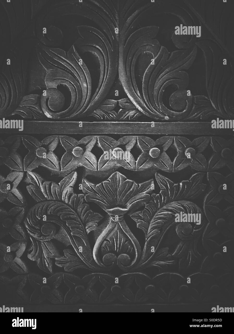 Detail patterns on a wooden box. - Smartphone Captured Stock Image