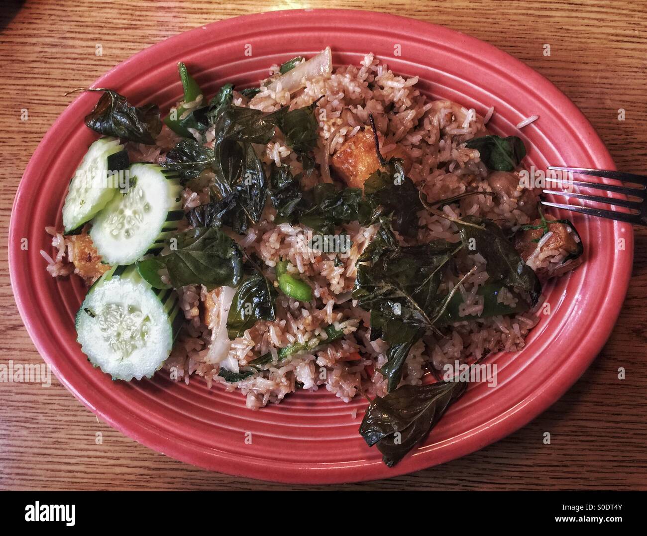 Thai vegan basil fried rice Stock Photo - Alamy