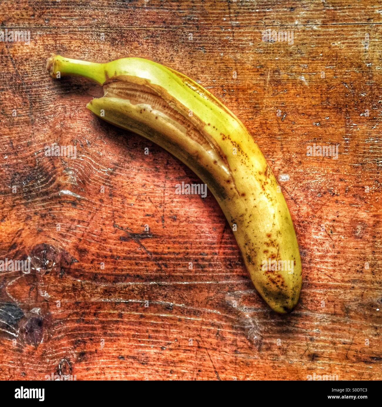 Eaten banana hdr Stock Photo