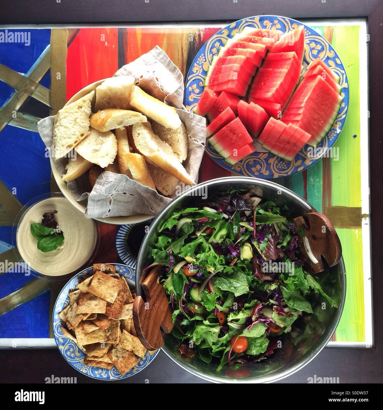 Vegan food on a table - Smartphone Captured Stock Image