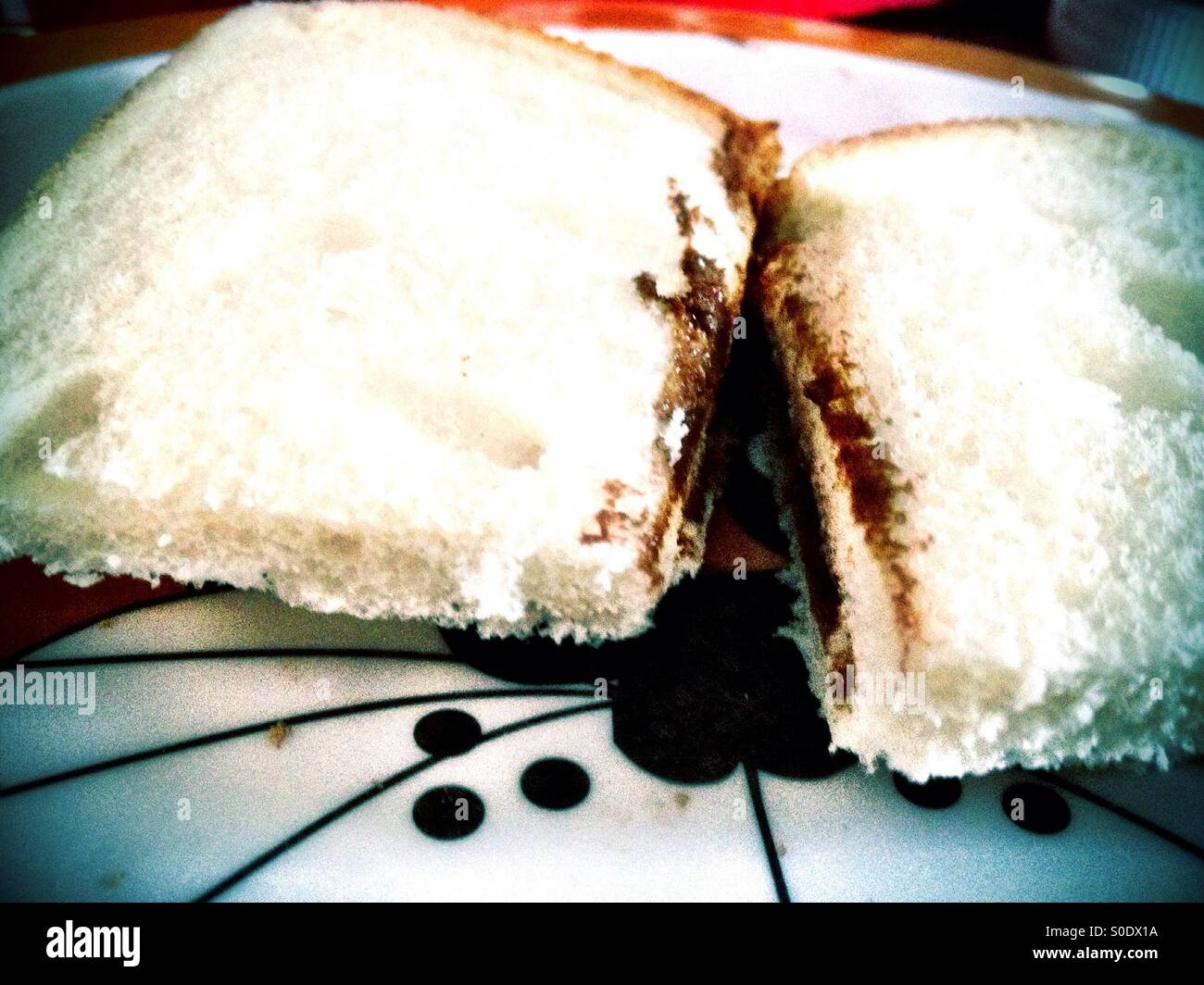 Chocolate spread sandwich. Stock Photo