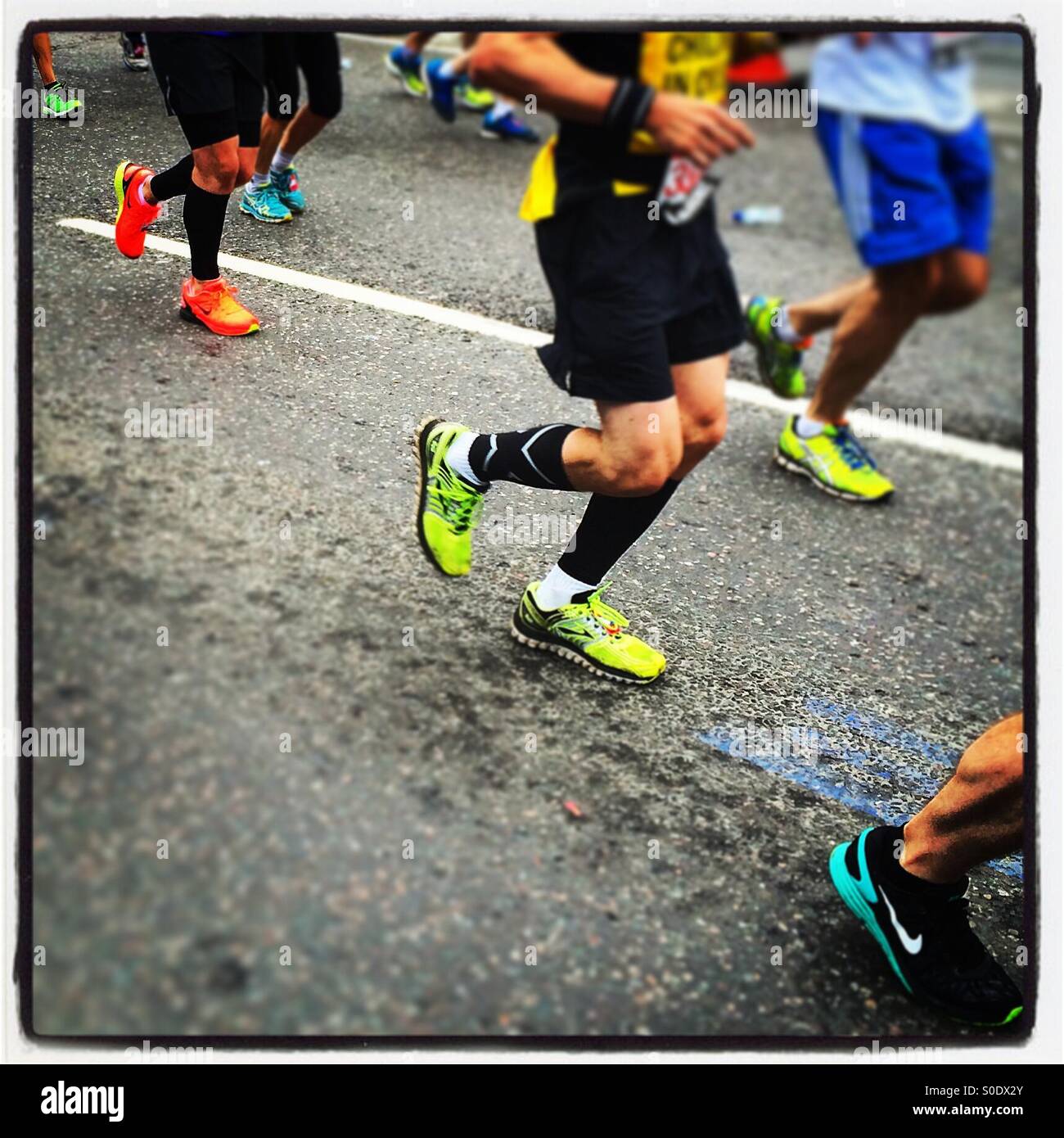 Runners at the London Marathon - Smartphone Captured Stock Image