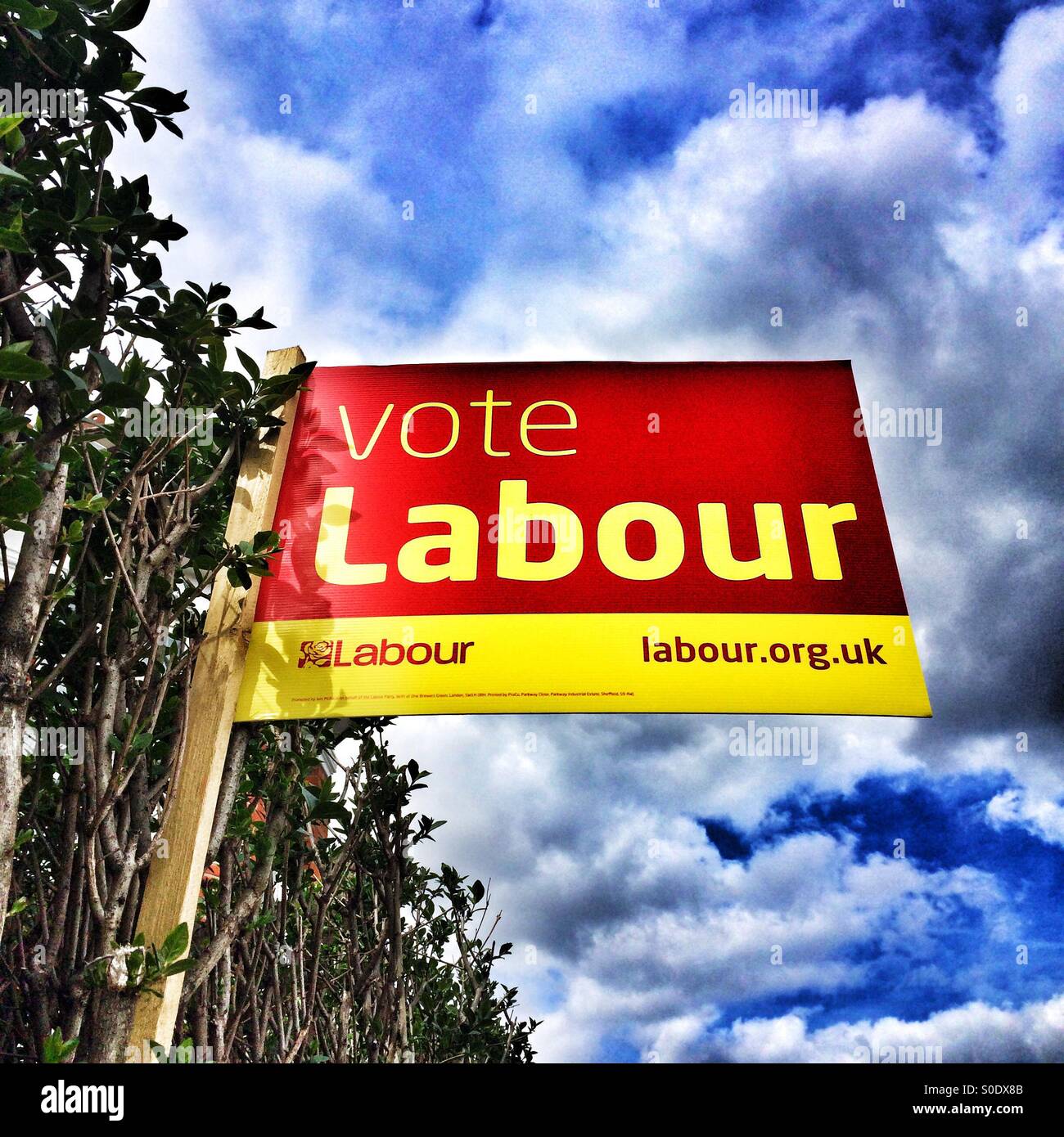 A vote Labour Sign - Smartphone Captured Stock Image