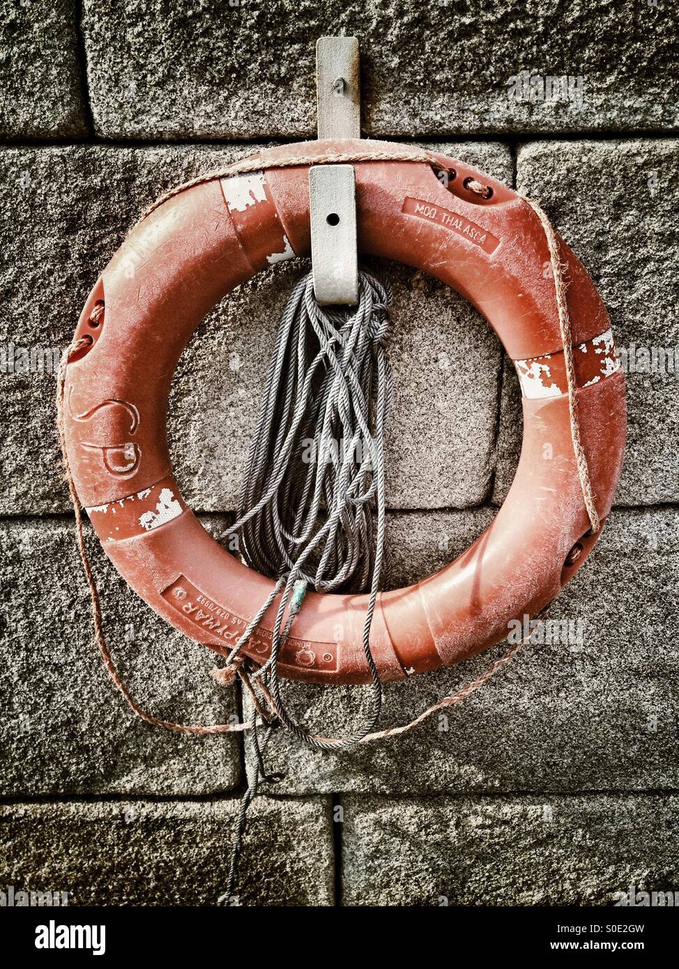 Red lifeguard ring - Smartphone Captured Stock Image