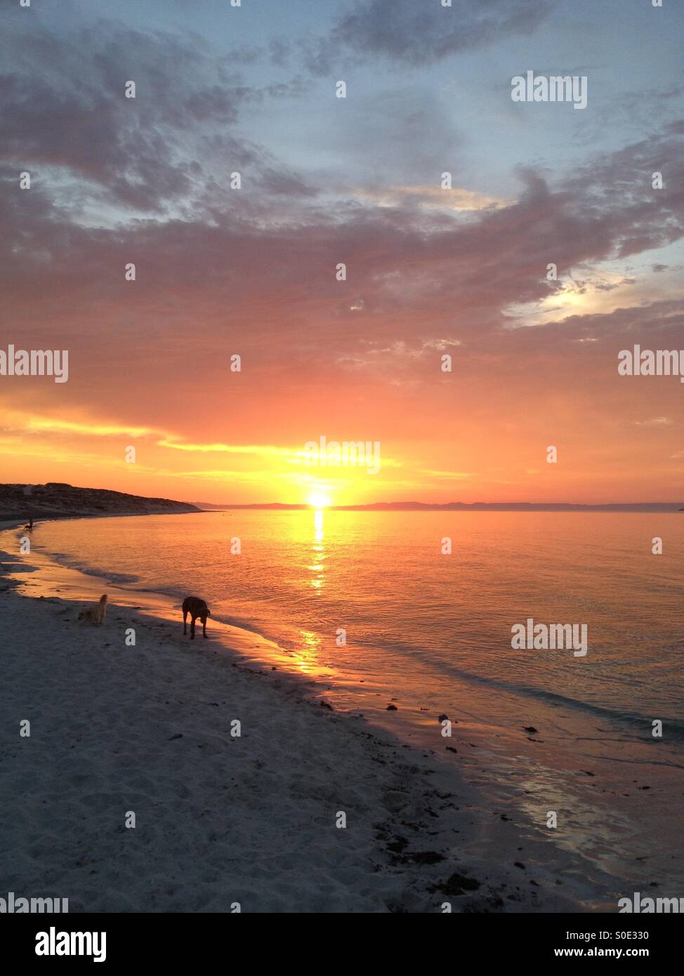 Sunset at Calerita beach, La Paz, BCS Stock Photo