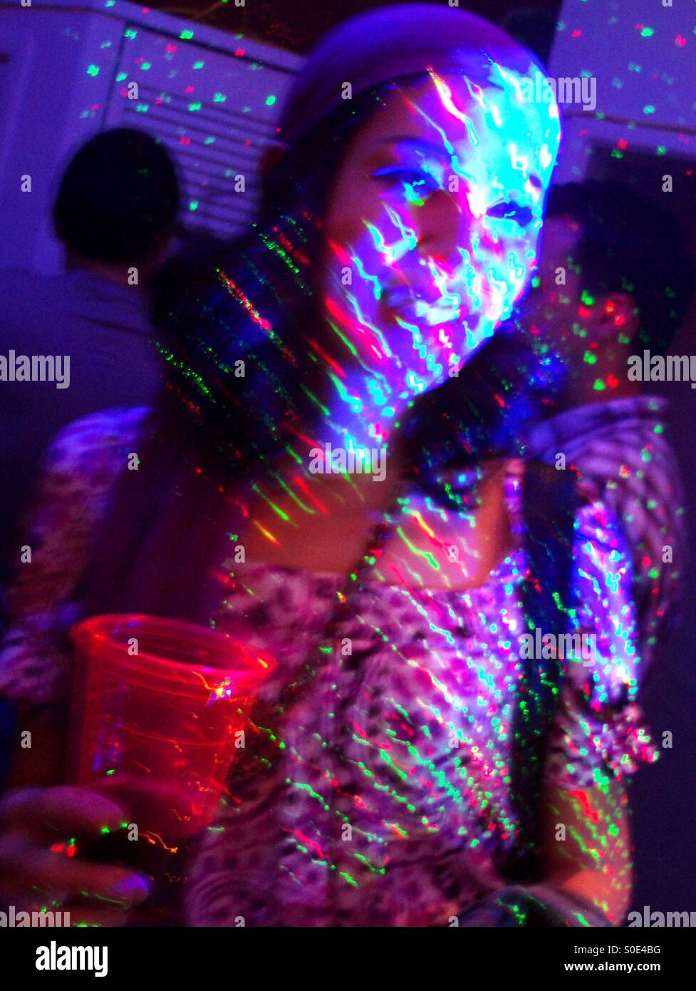 Psychedelic 1970s retro party girl Stock Photo Alamy