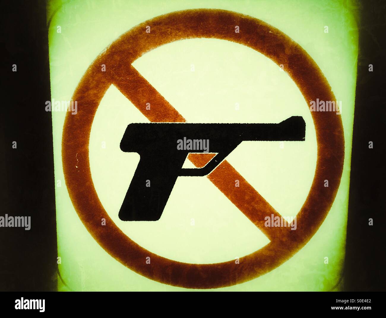 No guns allowed sign - Smartphone Captured Stock Image