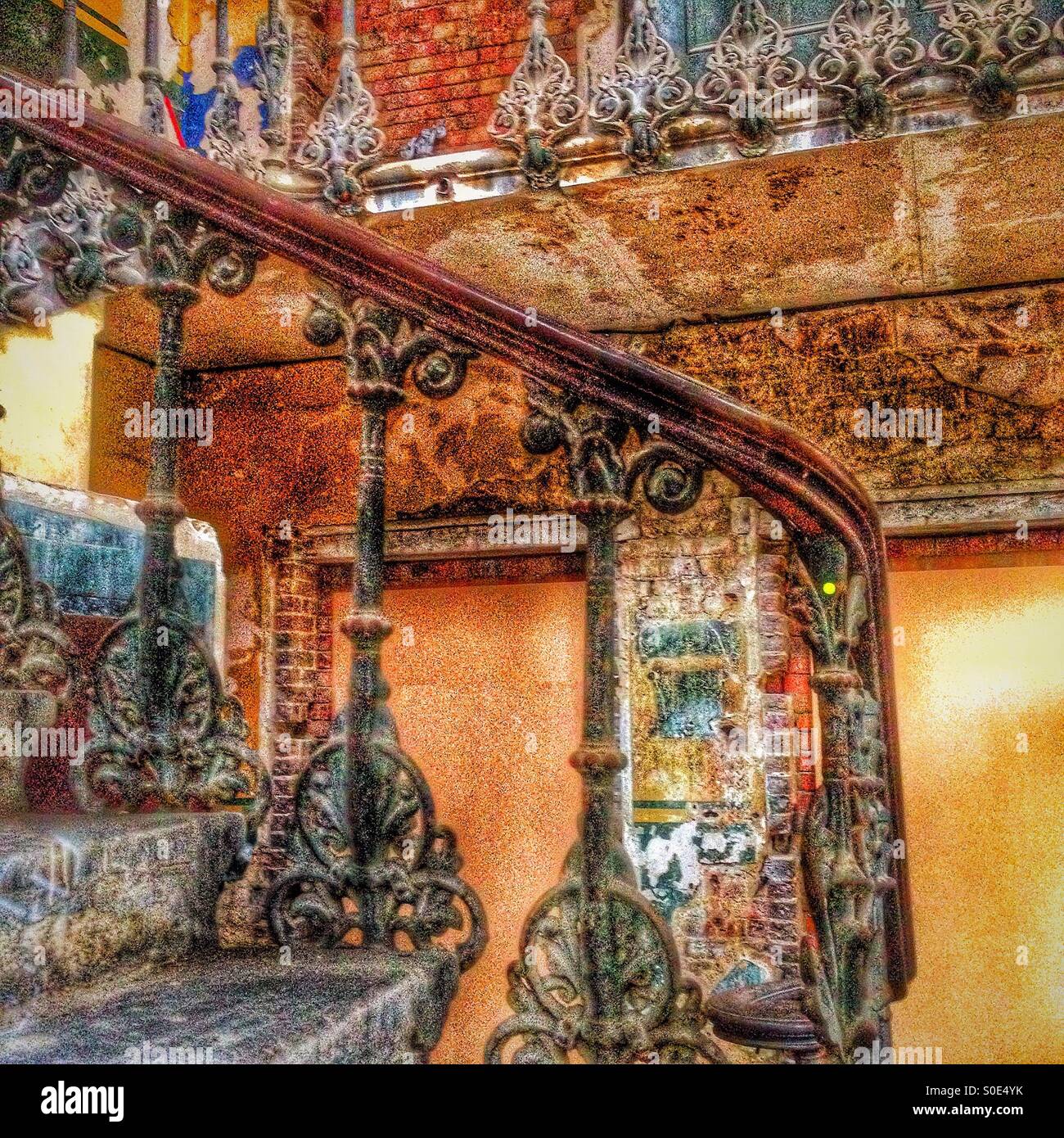 Abandoned stairway in Peckham Rye station. - Smartphone Captured Stock Image