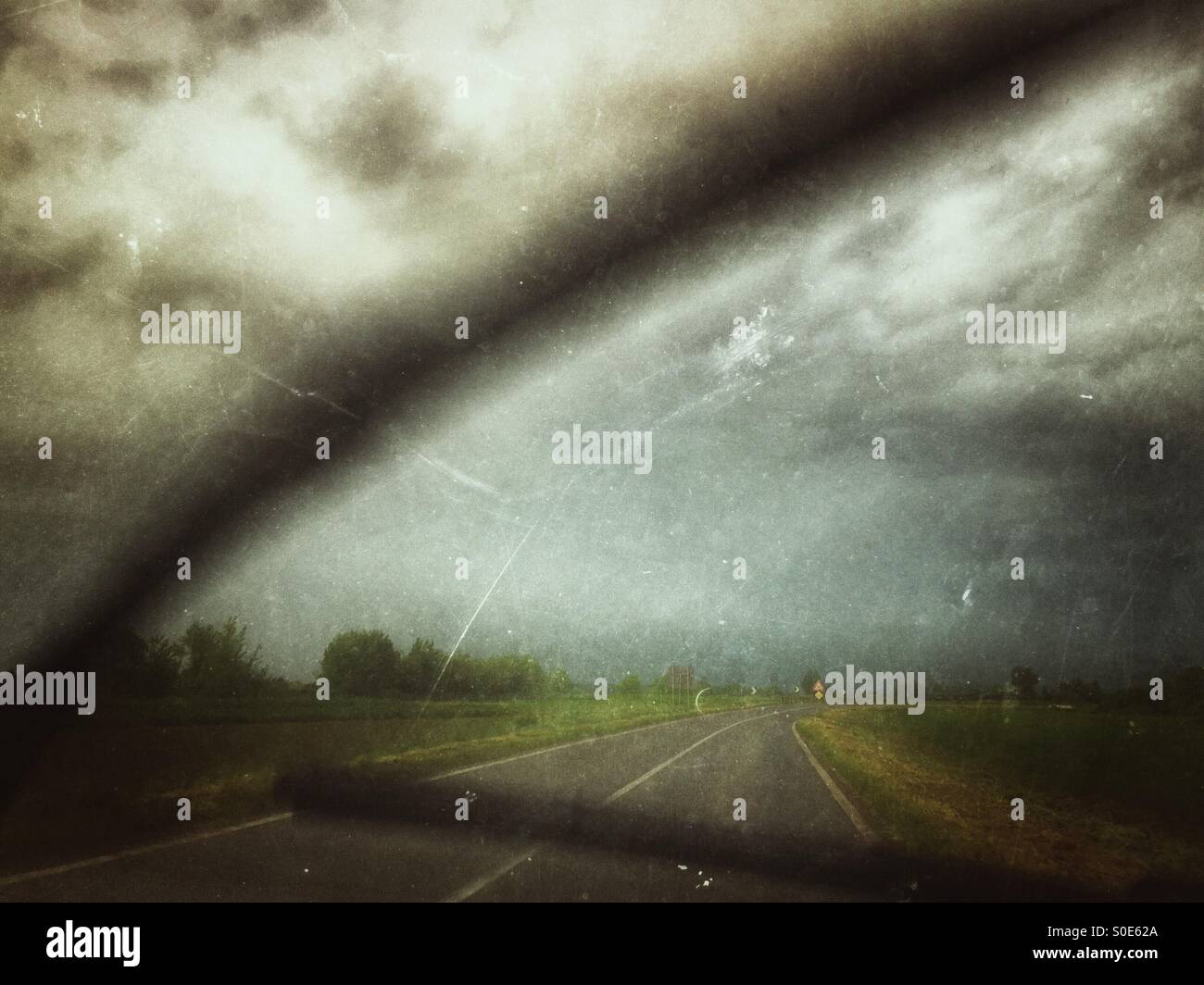 Winshield wipers in action - Smartphone Captured Stock Image