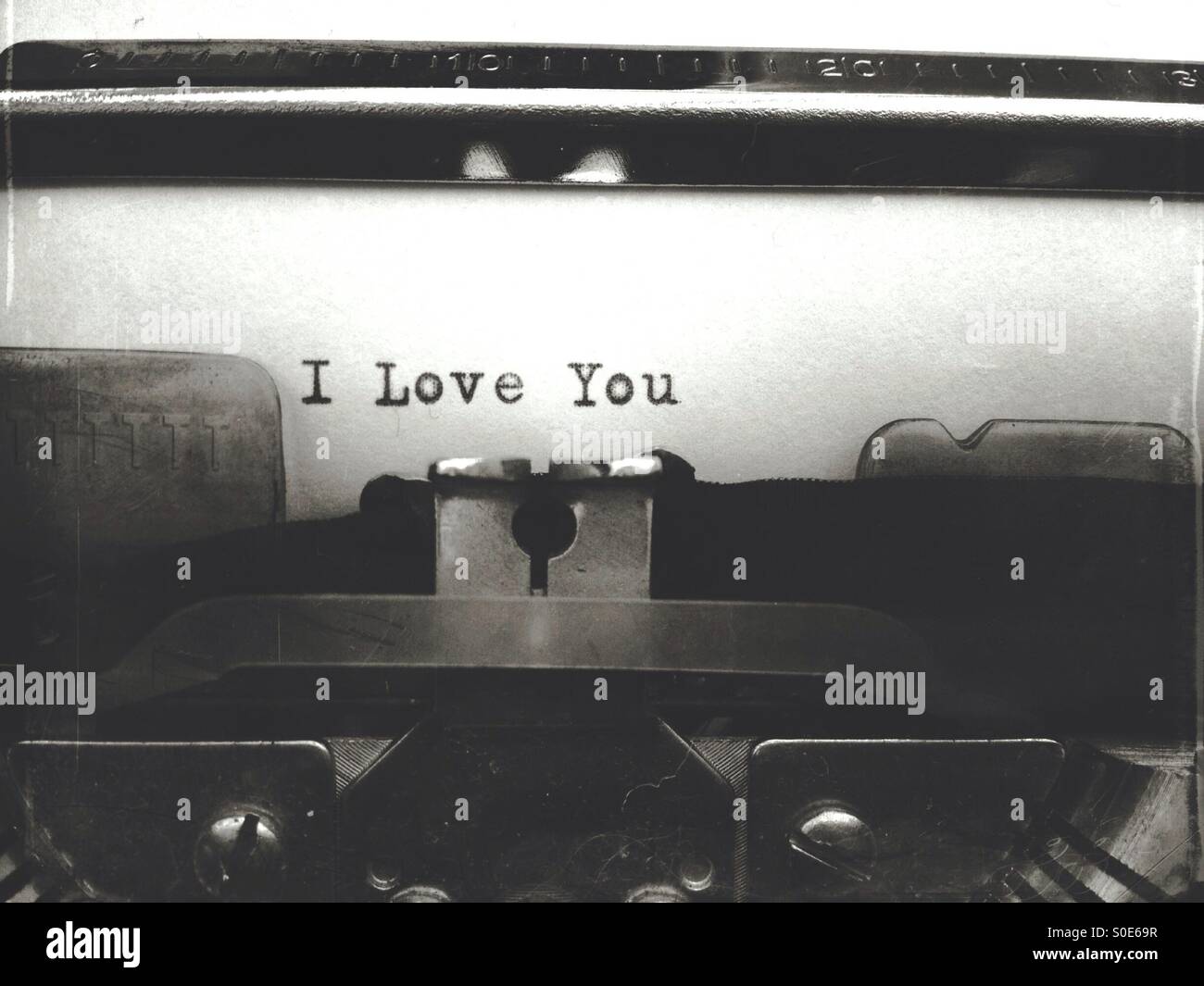Typewriter with the words I Love You - Smartphone Captured Stock Image