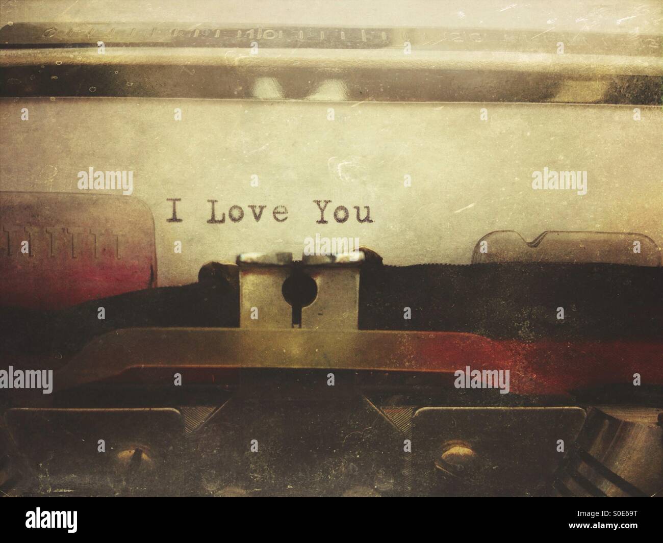 Typewriter with the words I Love You - Smartphone Captured Stock Image