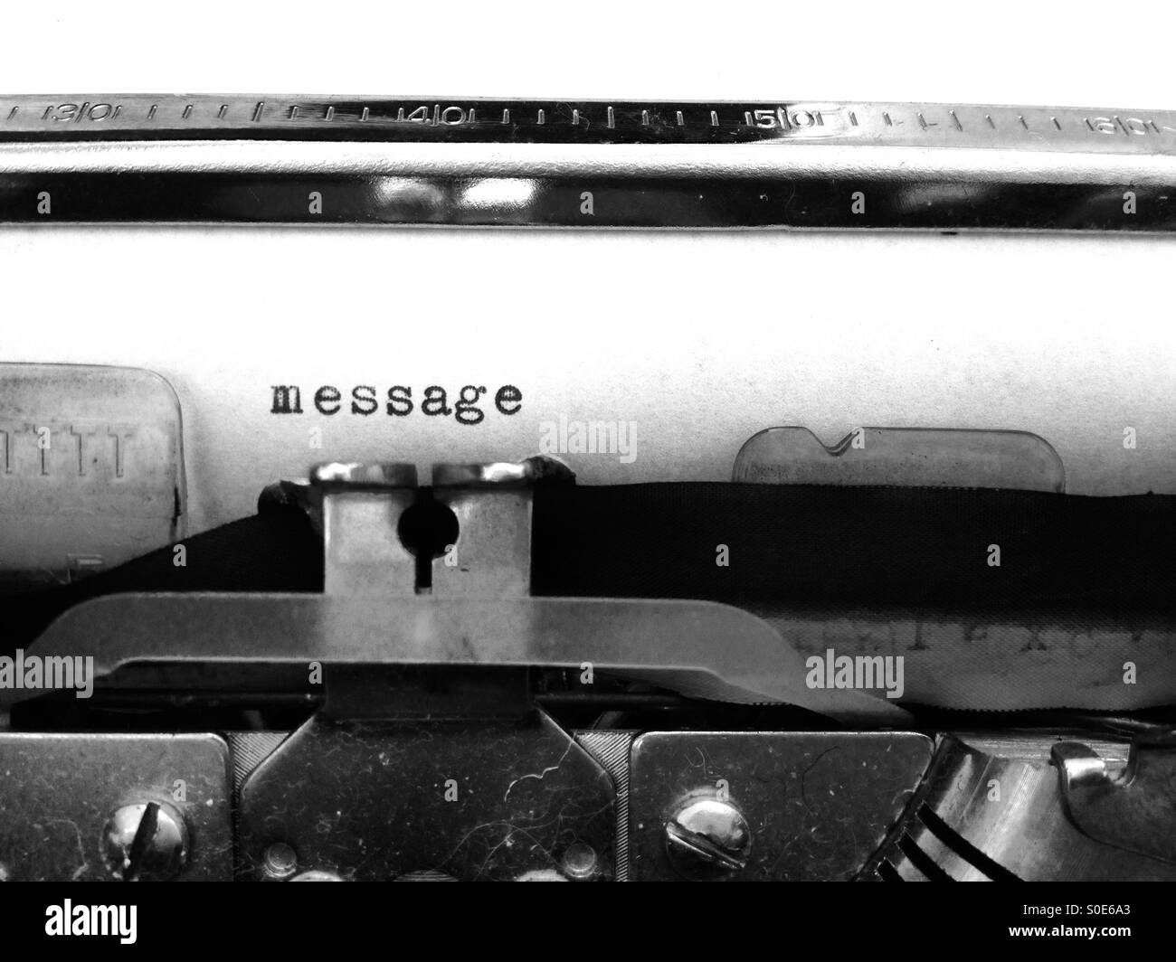 Typewriter with the word message - Smartphone Captured Stock Image