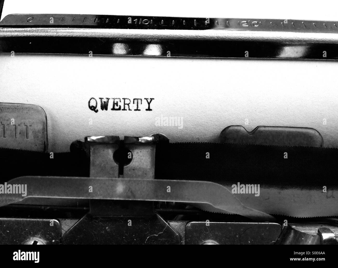 Typewriter with the letters QWERTY - Smartphone Captured Stock Image
