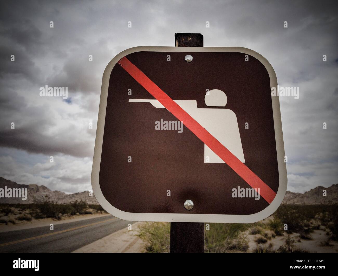 No firing of guns allowed - Smartphone Captured Stock Image