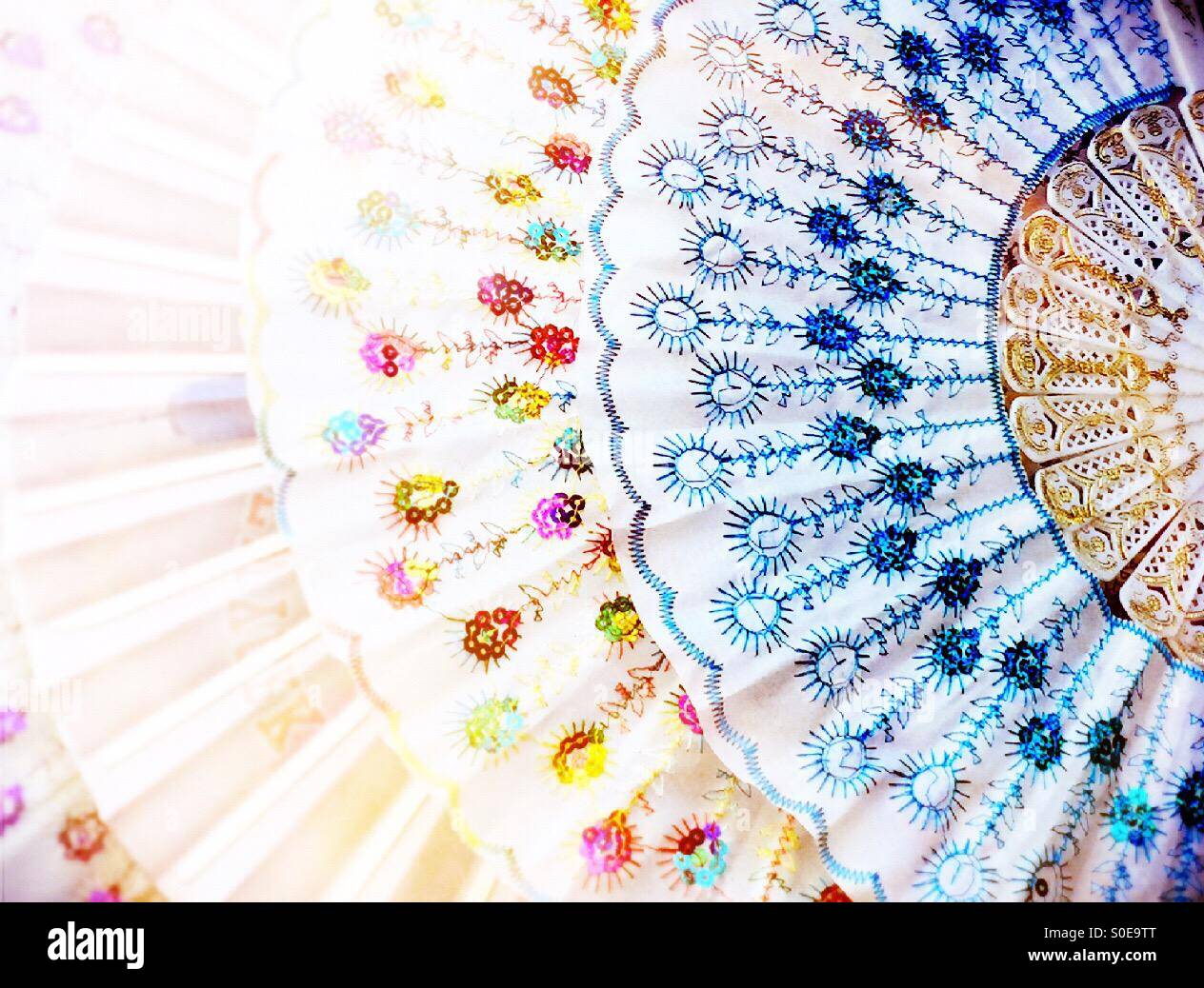 Handheld fans, Chinatown, NYC - Smartphone Captured Stock Image