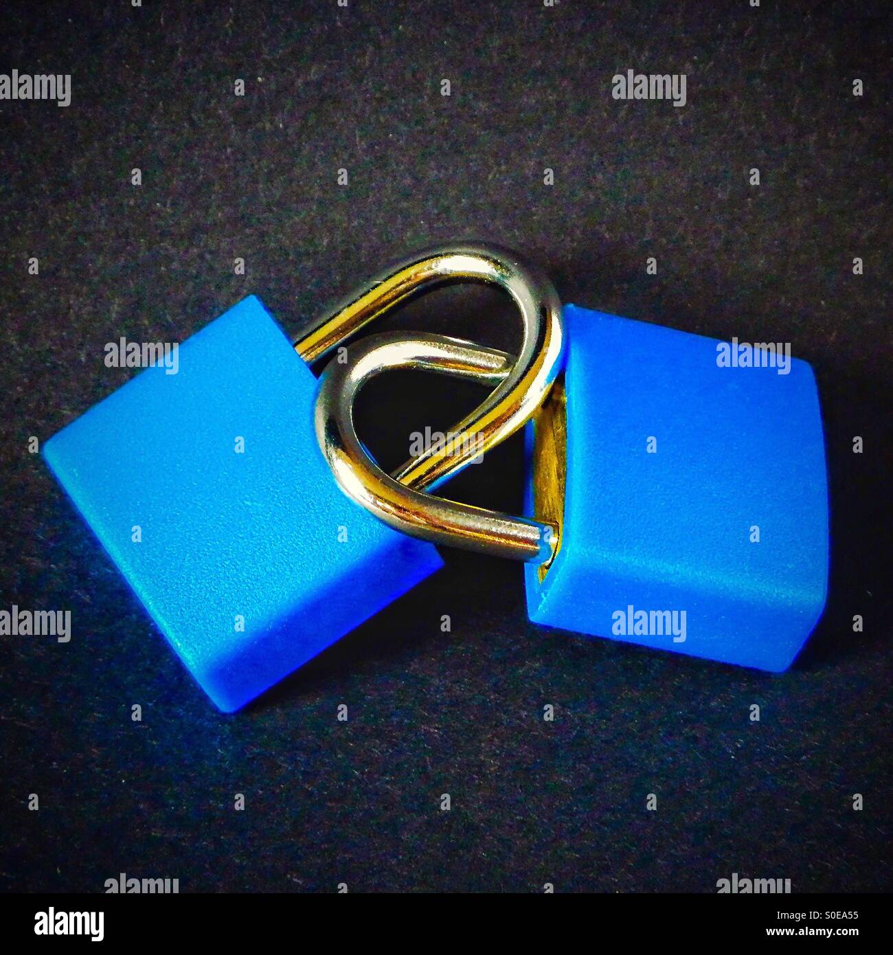 Blue padlocks - Smartphone Captured Stock Image