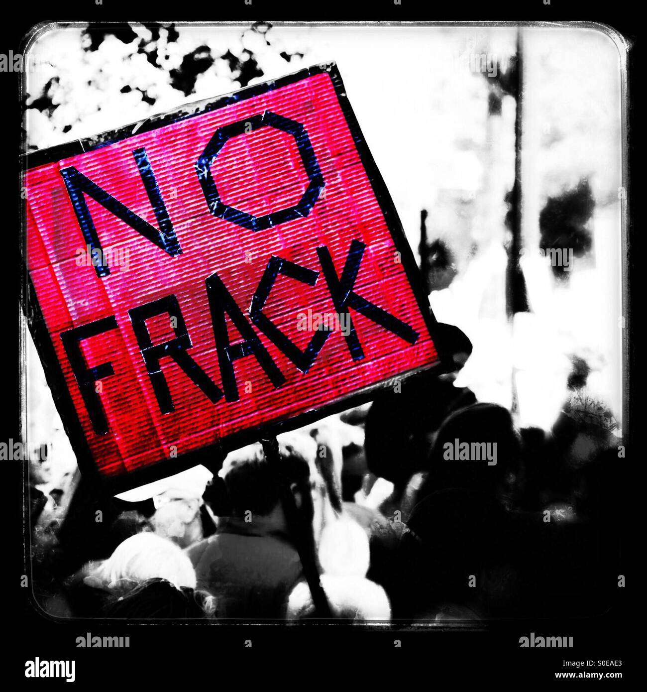 Fracking Protest - Smartphone Captured Stock Image