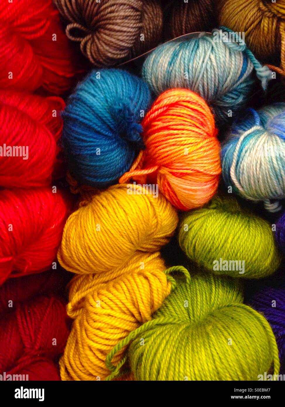 Colorful balls of yarn - Smartphone Captured Stock Image