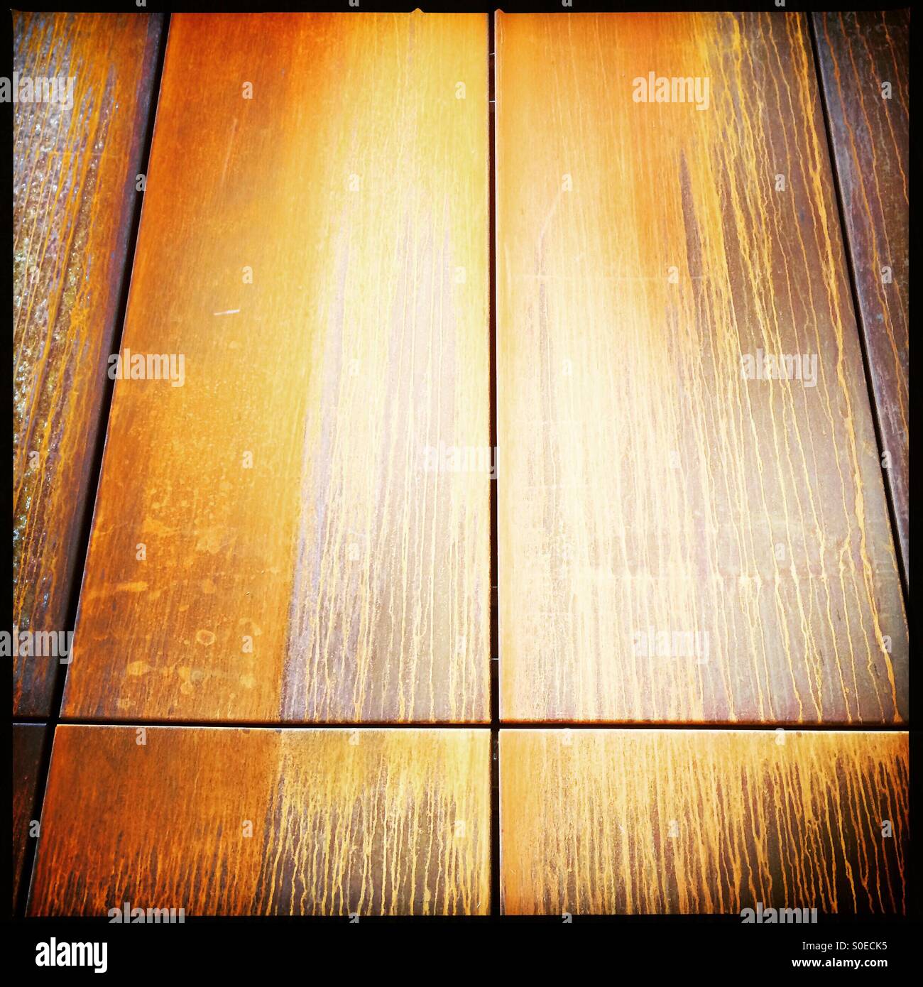 Rusty panels on building built of steel in London E2 - Smartphone Captured Stock Image