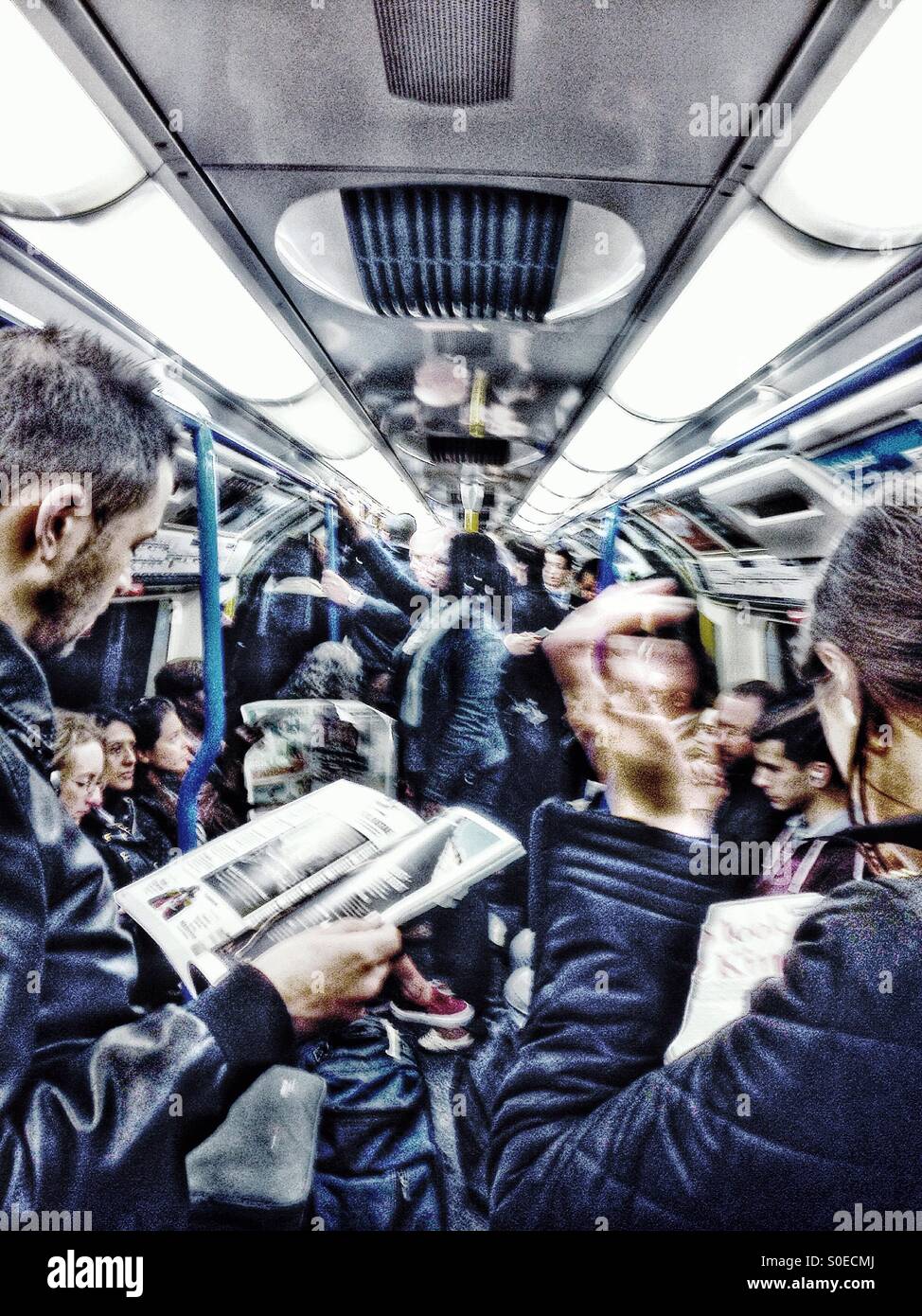On the Tube - Smartphone Captured Stock Image