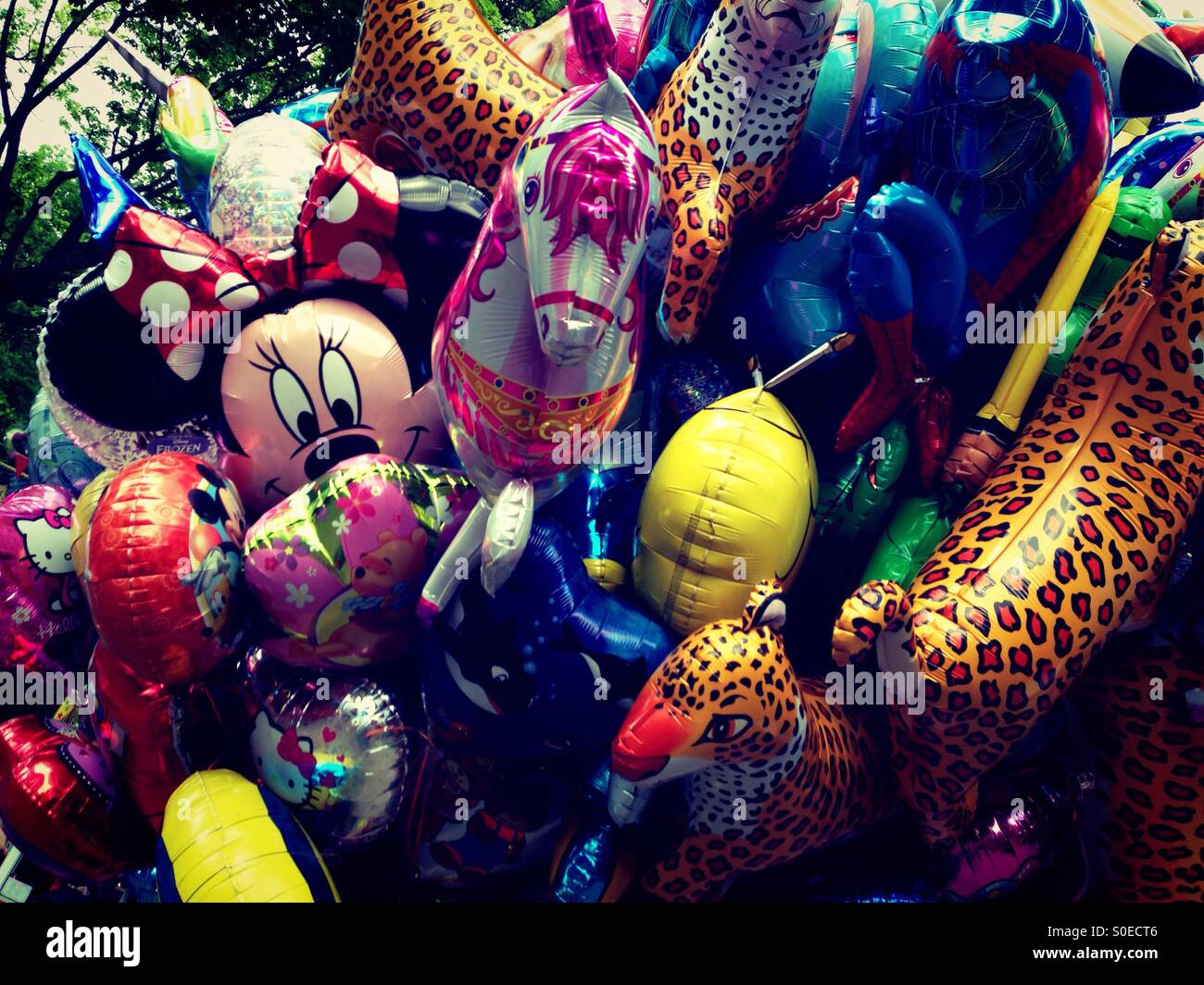 Helium Balloons on the maientage fair in the hasenheide Park in Berlin
