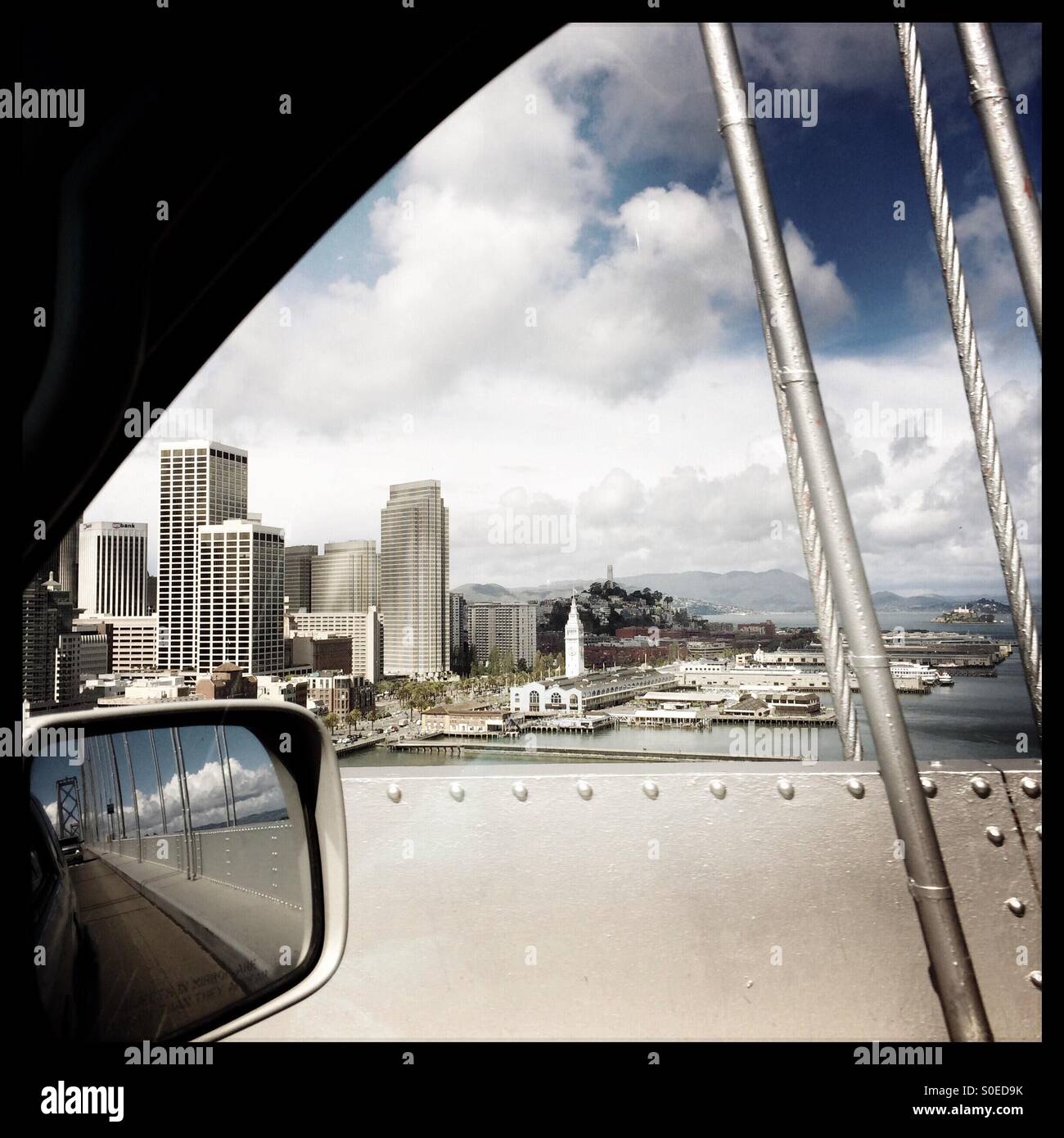 San Francisco seen from the Bay Bridge. California, USA - Smartphone Captured Stock Image