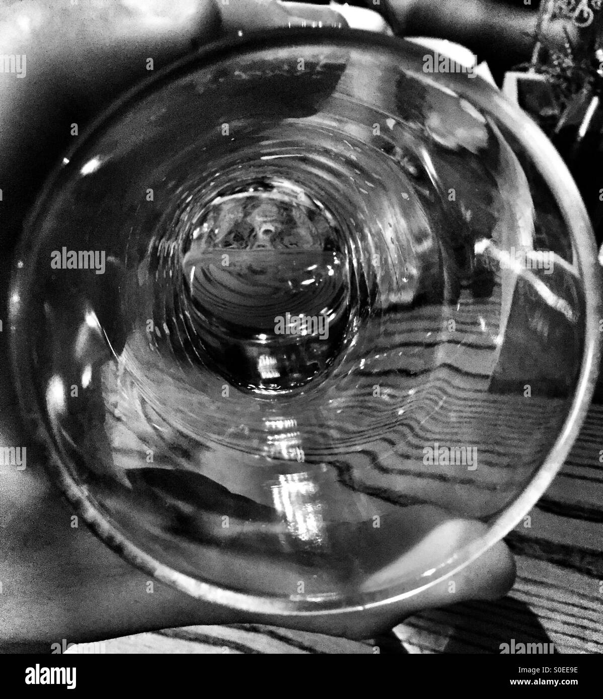 Empty pint glass Stock Photo