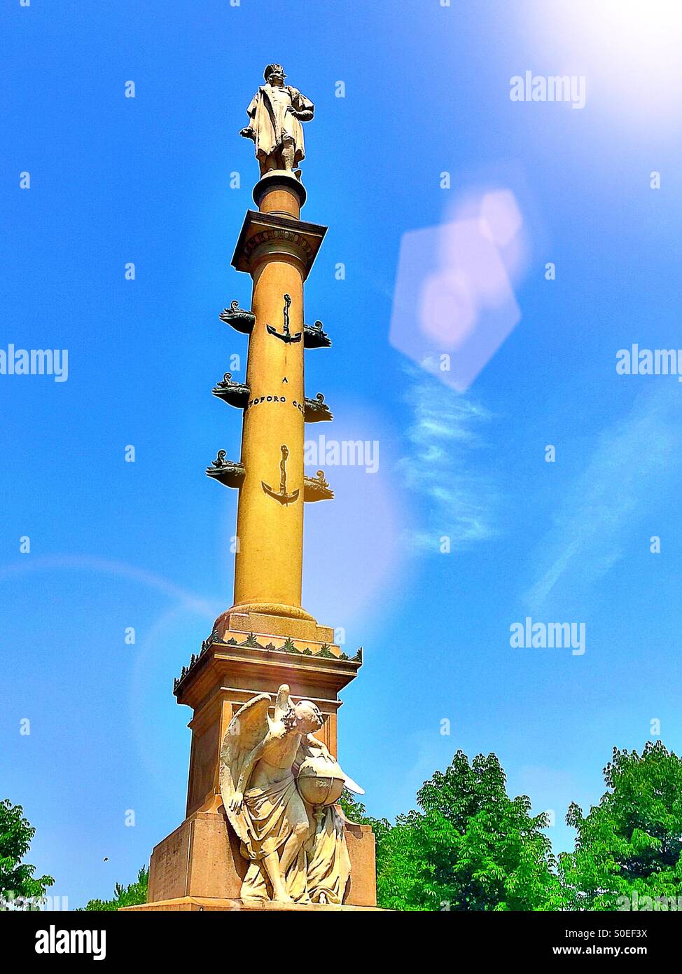 Columbus Circle monument. NYC - Smartphone Captured Stock Image