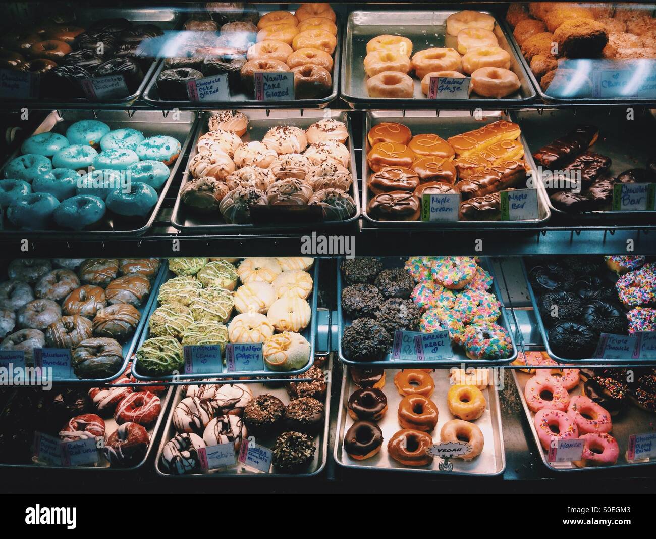 Donut Shop Window Display Stock Photo - Alamy