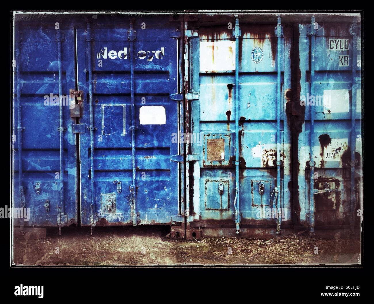 Shipping containers - Smartphone Captured Stock Image