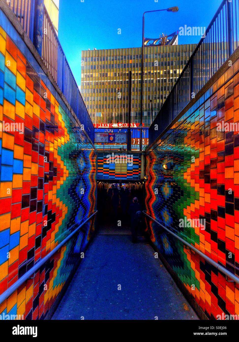 Patterned subway tiles at Elephant and Castle - Smartphone Captured Stock Image