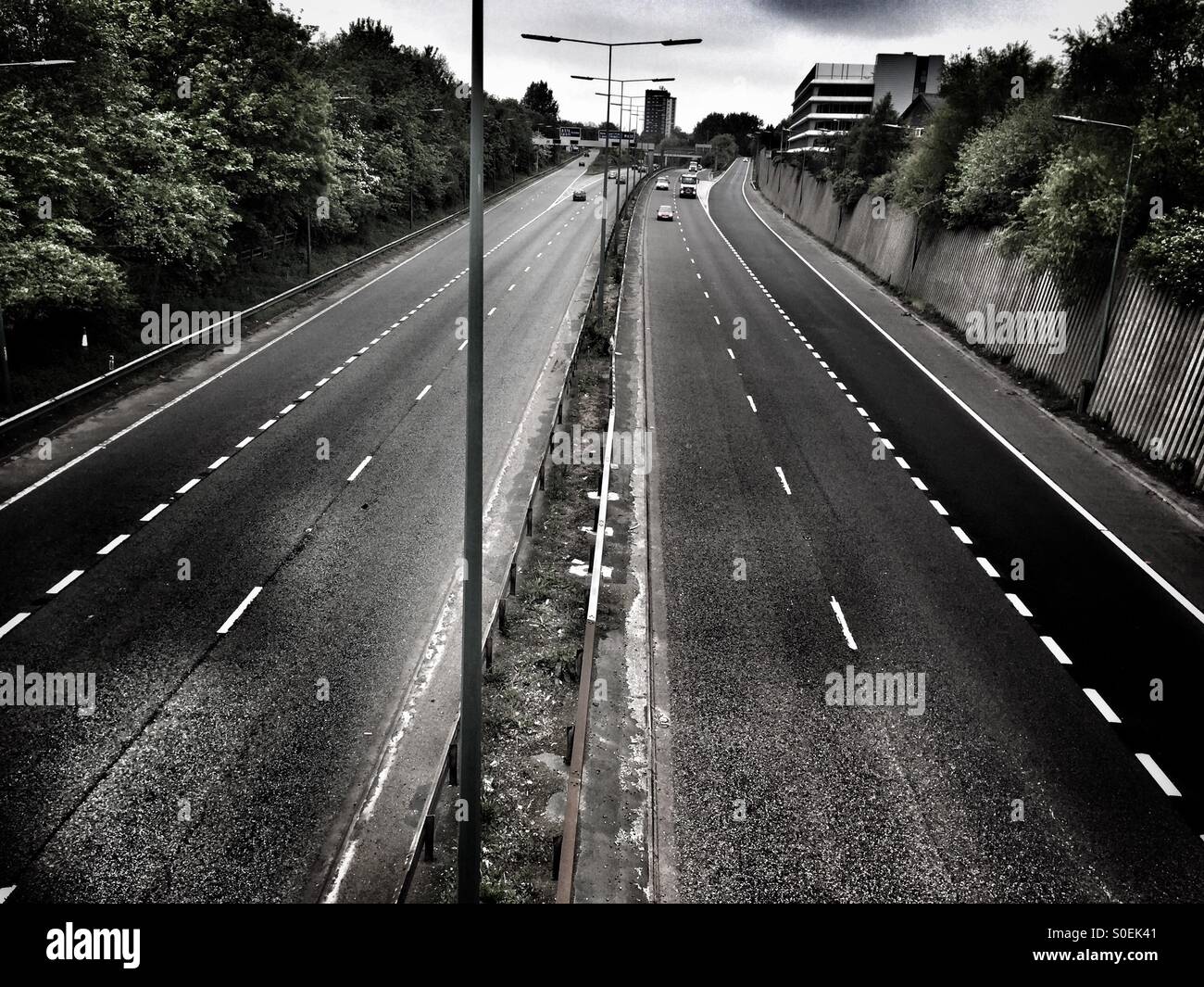 Motorway in salford Stock Photo