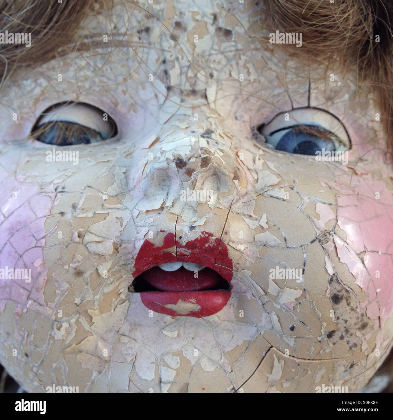 Close up vintage doll face Stock Photo Alamy