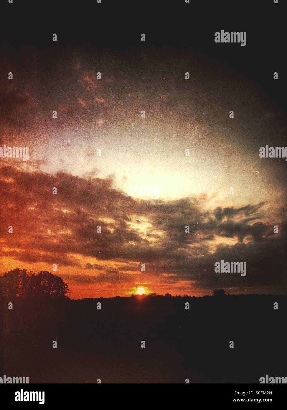 Sunset in Berlin Germany - Smartphone Captured Stock Image