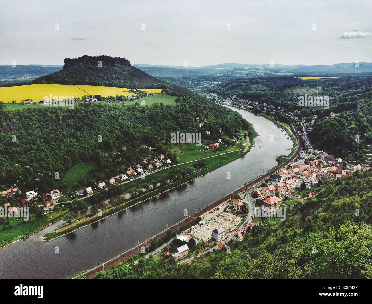 Elbe river Lilinstein Germany Stock Photo