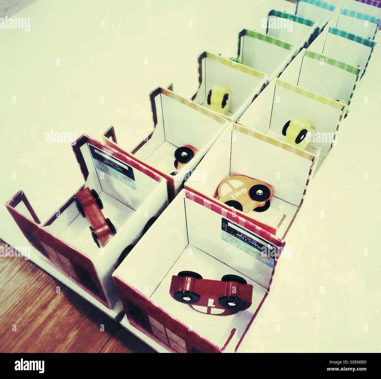 Row of toys in front of the mirror - Smartphone Captured Stock Image