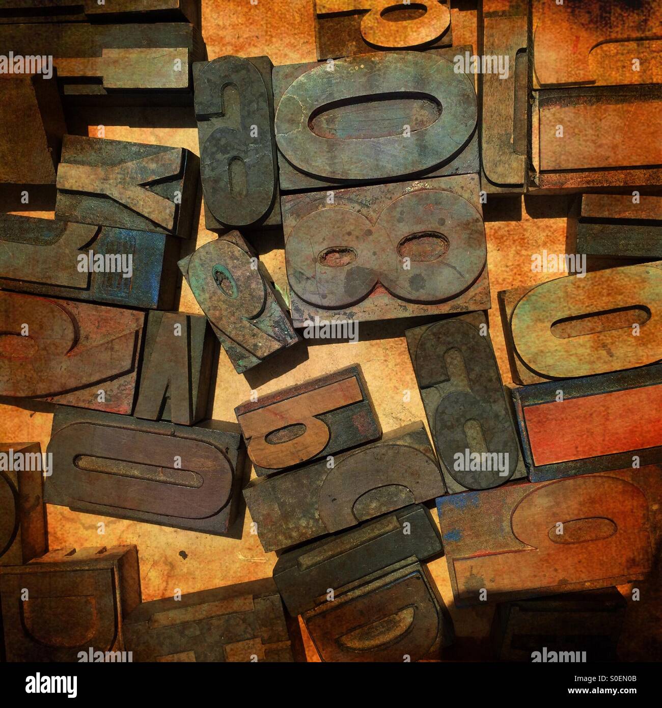 A collection of letter stamps for printing - Smartphone Captured Stock Image