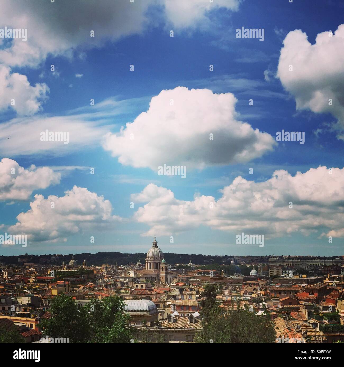 Panoramic view of Rome - Smartphone Captured Stock Image