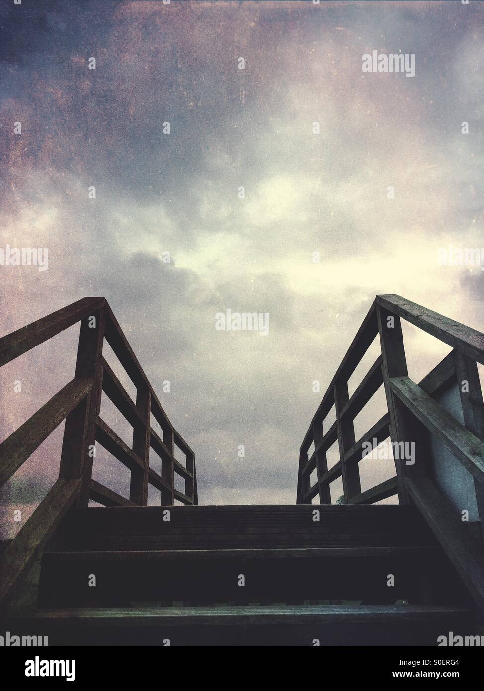 Wooden steps - Smartphone Captured Stock Image