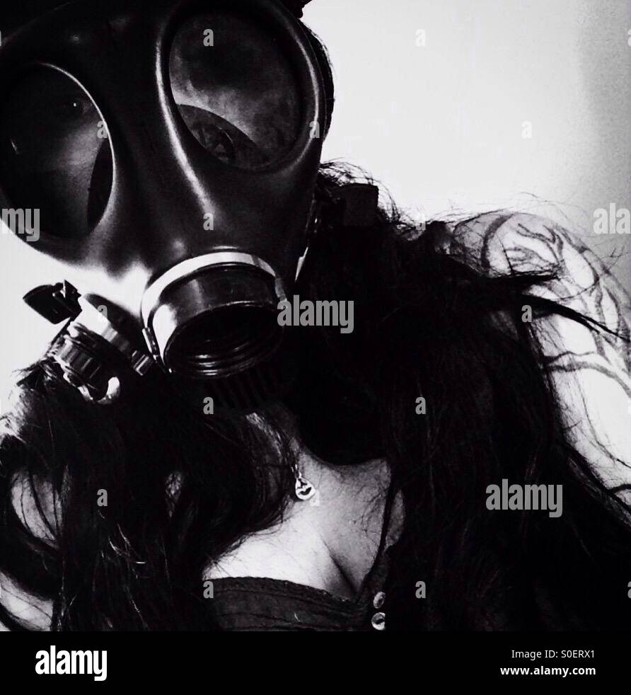 Gas Mask Woman Stock Photo Alamy