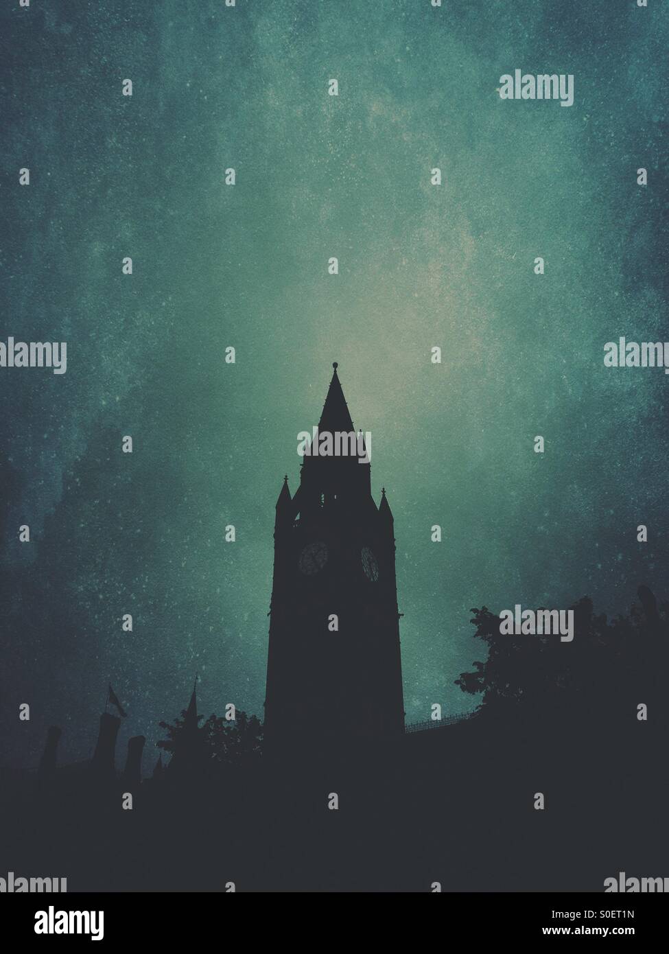 Manchester town hall tower - Smartphone Captured Stock Image