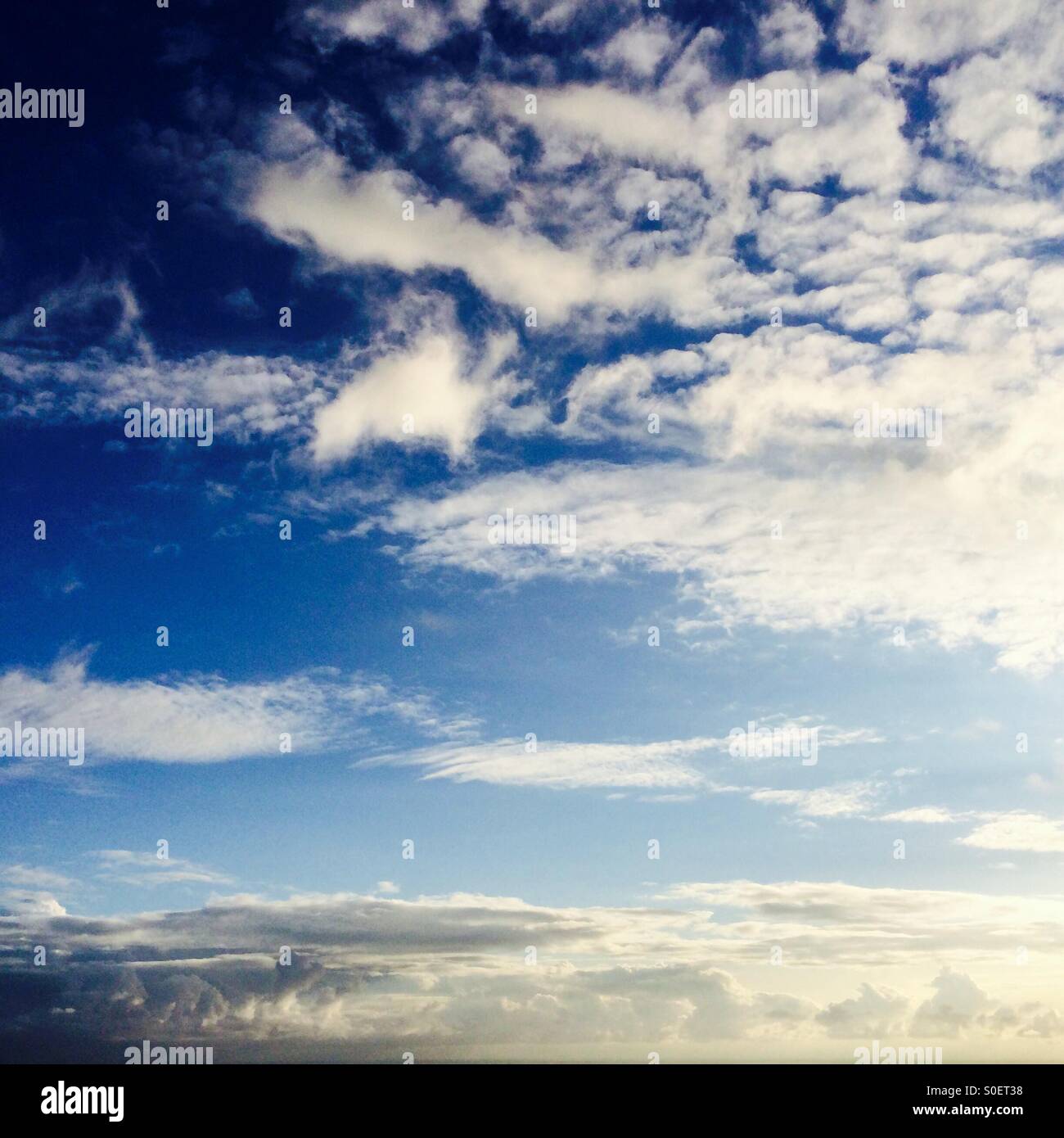 Blue sky and clouds over Kefalonia, Greece. - Smartphone Captured Stock Image