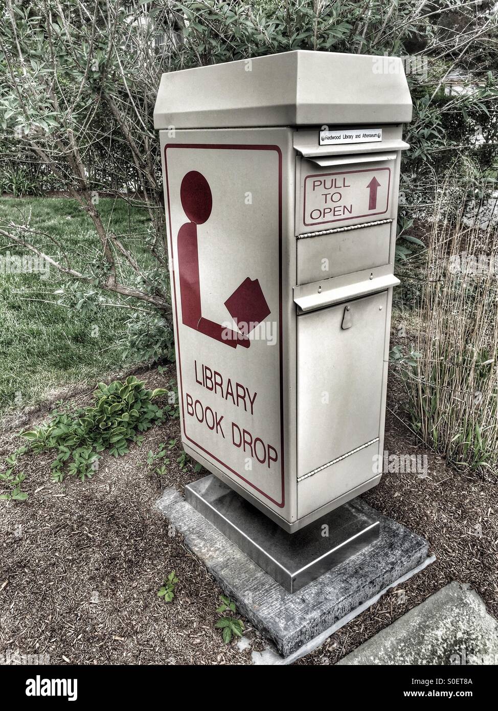 Redwood Library Rhode Island book drop box Stock Photo Alamy