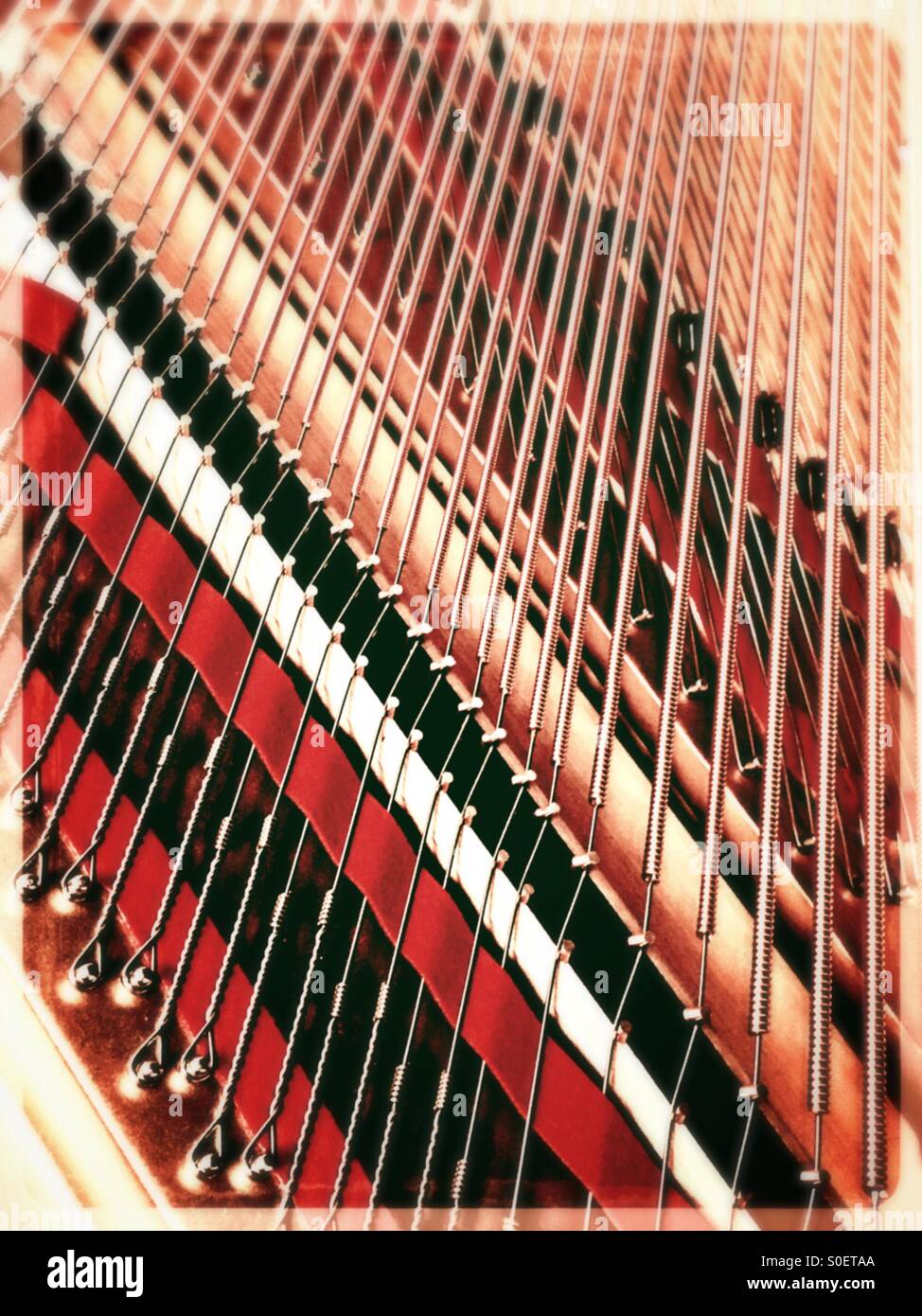 Steinway&Sons grand piano soundboard NYC Stock Photo