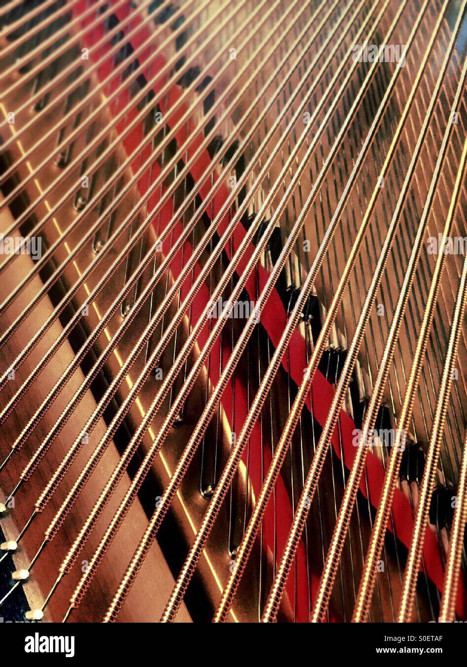 Steinway&Sons grand piano soundboard. NYC Stock Photo