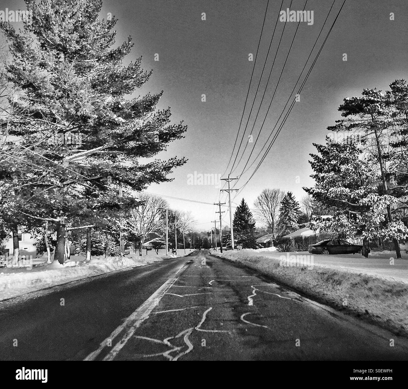 Black and white ride home Stock Photo Alamy