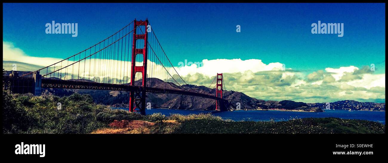 Golden Gate Bridge. San Francisco, California, USA - Smartphone Captured Stock Image