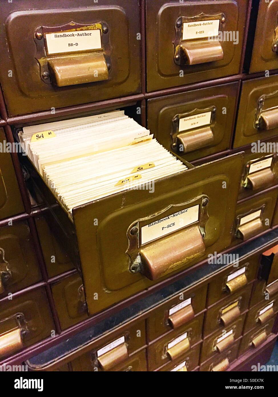 Card catalog cabinet - Smartphone Captured Stock Image