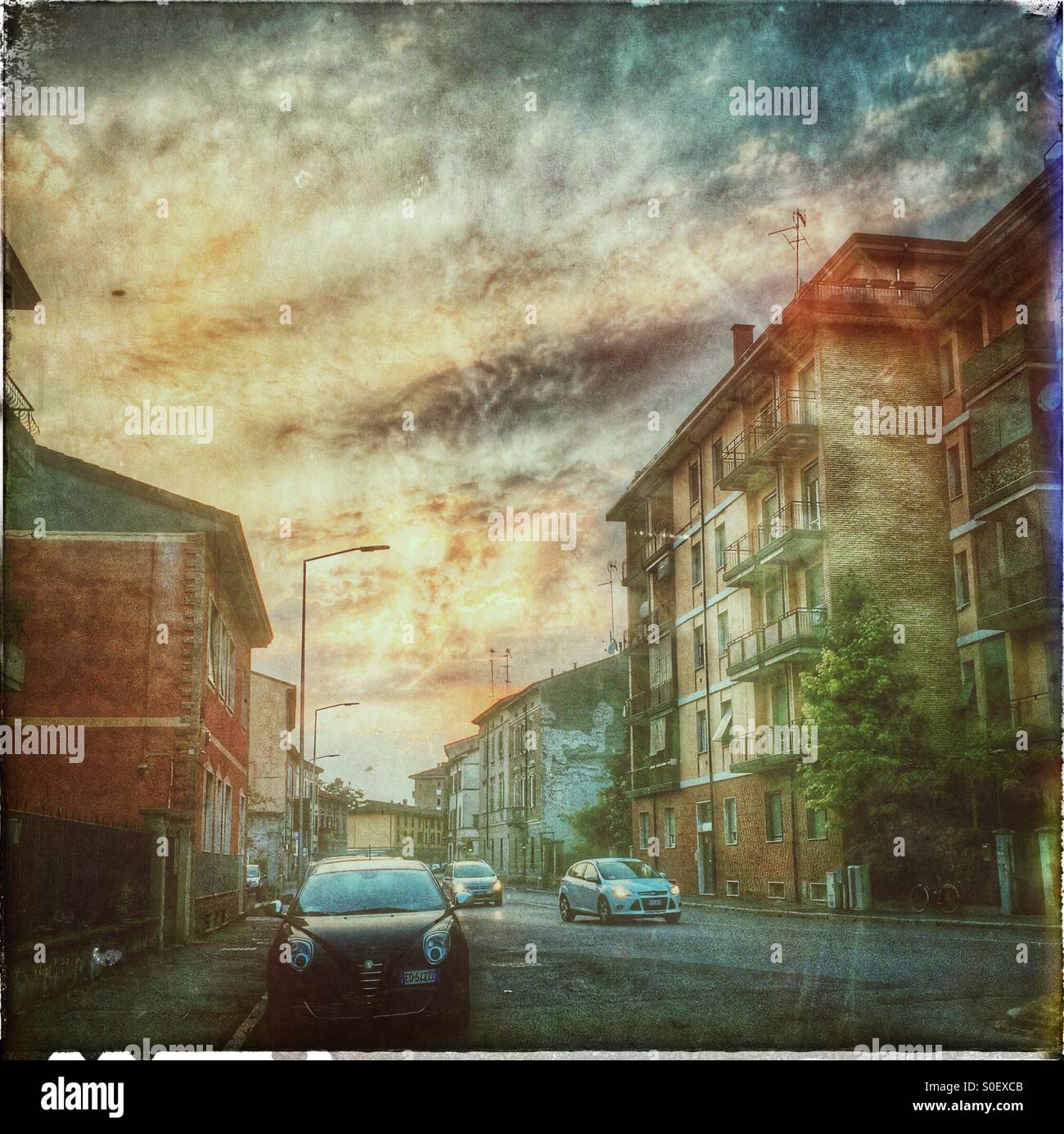 Sunset in the city - Smartphone Captured Stock Image