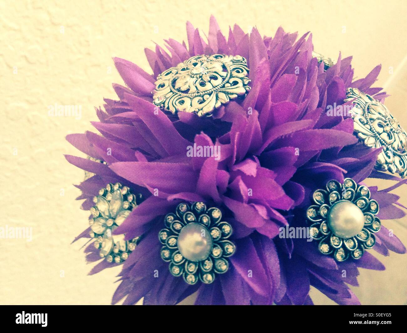 Purple brooch sale bouquet